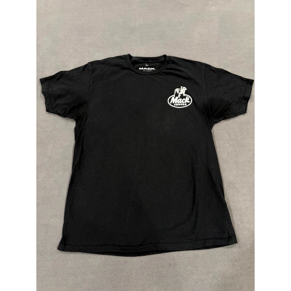 Mack Trucks T Shirt Mens Large Black Graphic Print Cotton Crew Neck Streetwear